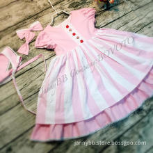 WD Wolf pink stripe boutique remake dress